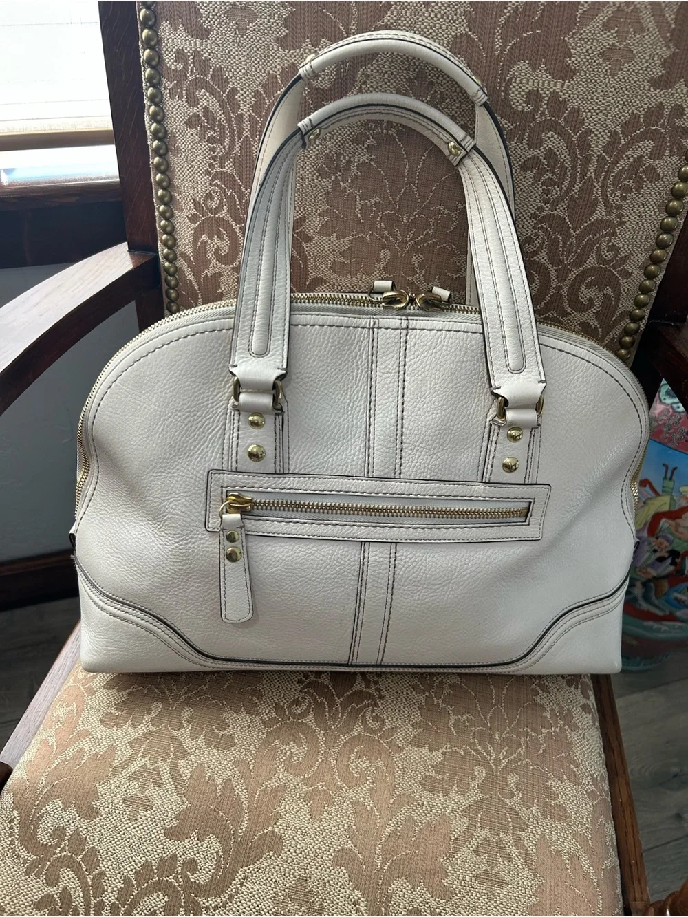 COACH Y2K Large leather Miranda Satchel White / Gold Hardware